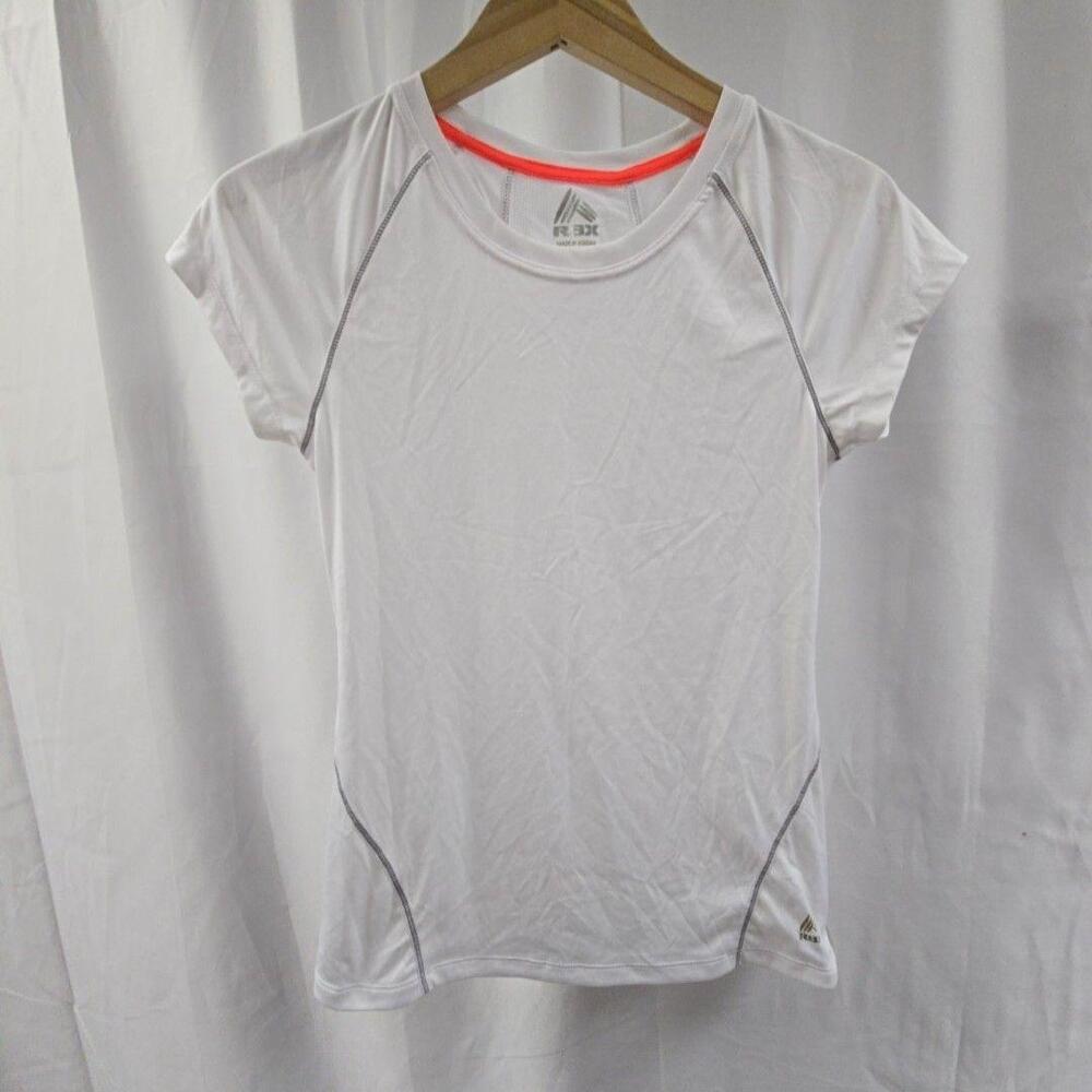 RBX Shirt Womens Medium White Crew Neck Short Sleeve Athletic Running Top